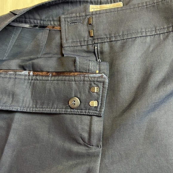 Talbots Pants Womens Size 16 Navy Blue Linen Blend Mid Rise Wide Leg trousers - Picture 6 of 11